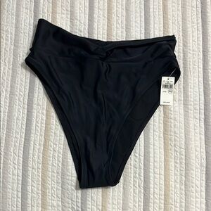 Aerie Black high waisted cheeky bikini bottoms